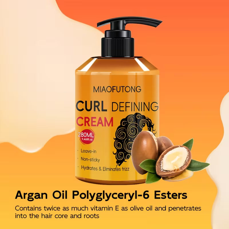 Argan Oil Curl Defining Cream - Hydrating Styling For All Hair Types - Under 5$